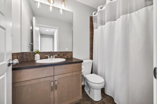 205 Sunset Point, Cochrane, AB - Indoor Photo Showing Bathroom