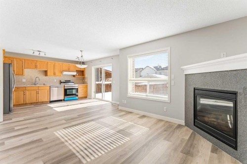 185 Copperfield Common Se, Calgary, AB - Indoor With Fireplace