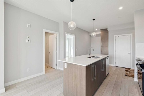 1305-111 Wolf Creek Drive Se, Calgary, AB - Indoor Photo Showing Kitchen With Double Sink With Upgraded Kitchen