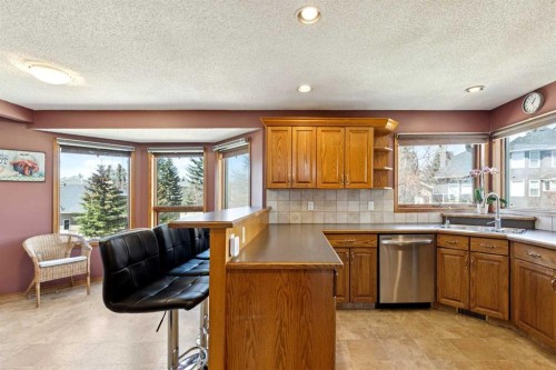 111 Scenic Ridge Court Nw, Calgary, AB - Indoor Photo Showing Kitchen With Double Sink