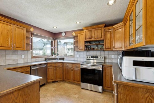 111 Scenic Ridge Court Nw, Calgary, AB - Indoor Photo Showing Kitchen With Double Sink