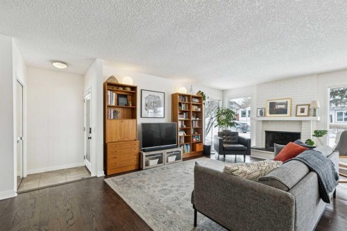 52 Beddington Circle, Calgary, AB - Indoor Photo Showing Living Room With Fireplace