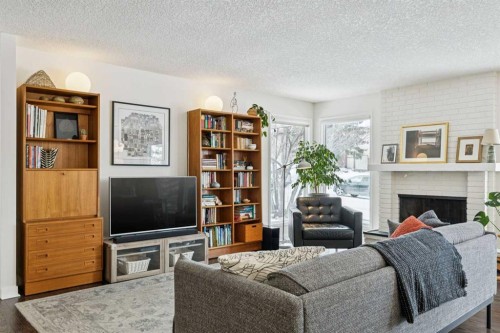 52 Beddington Circle, Calgary, AB - Indoor Photo Showing Living Room With Fireplace