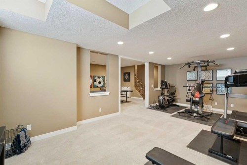 325 Evanspark Circle Nw, Calgary, AB - Indoor Photo Showing Gym Room