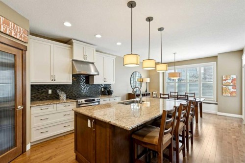 325 Evanspark Circle Nw, Calgary, AB - Indoor Photo Showing Kitchen With Double Sink With Upgraded Kitchen