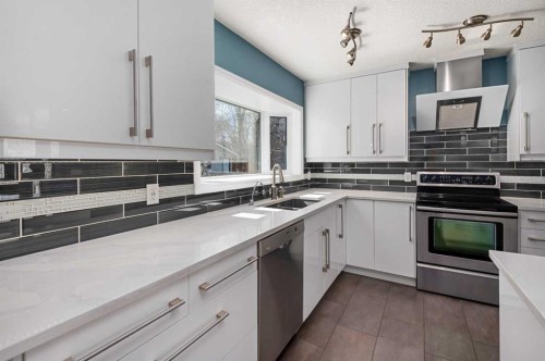 803 94 Avenue Sw, Calgary, AB - Indoor Photo Showing Kitchen With Double Sink