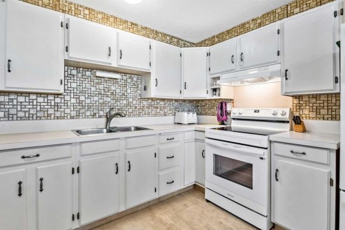 323 Woodvale Crescent Sw, Calgary, AB - Indoor Photo Showing Kitchen With Double Sink