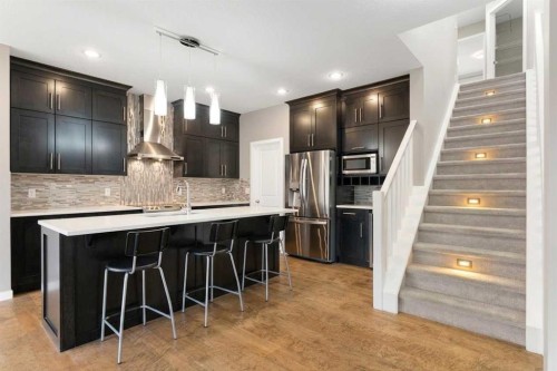 51 Sage Bank Court Nw, Calgary, AB - Indoor Photo Showing Kitchen With Stainless Steel Kitchen With Upgraded Kitchen