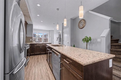 186 Cornerstone Avenue Ne, Calgary, AB - Indoor Photo Showing Kitchen With Stainless Steel Kitchen With Upgraded Kitchen