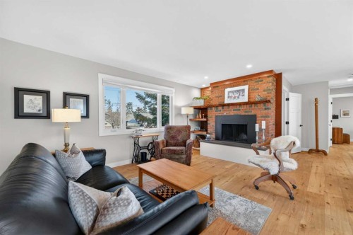 8927 48 Avenue Nw, Calgary, AB - Indoor Photo Showing Living Room With Fireplace