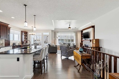101 Sheep River Crest, Okotoks, AB - Indoor Photo Showing Kitchen With Upgraded Kitchen