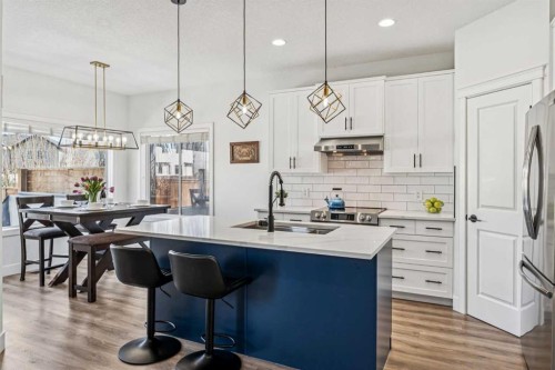 54 Elgin Meadows Green Se, Calgary, AB - Indoor Photo Showing Kitchen With Upgraded Kitchen