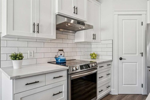 54 Elgin Meadows Green Se, Calgary, AB - Indoor Photo Showing Kitchen With Upgraded Kitchen