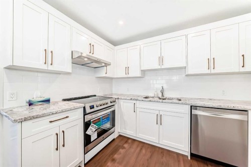 7427 25 Street Se, Calgary, AB - Indoor Photo Showing Kitchen With Stainless Steel Kitchen With Upgraded Kitchen