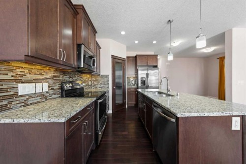 529 Saddlelake Drive Ne, Calgary, AB - Indoor Photo Showing Kitchen With Double Sink With Upgraded Kitchen