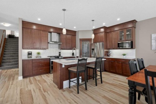 385 Rainbow Falls Way, Chestermere, AB - Indoor Photo Showing Kitchen With Stainless Steel Kitchen With Upgraded Kitchen