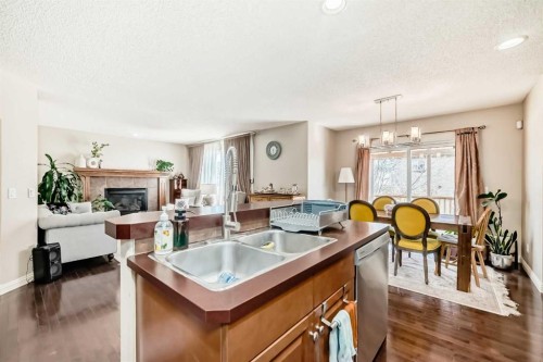 198 Everstone Drive Sw, Calgary, AB - Indoor With Fireplace
