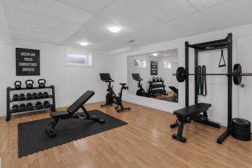 79 Scenic Way Nw, Calgary, AB - Indoor Photo Showing Gym Room