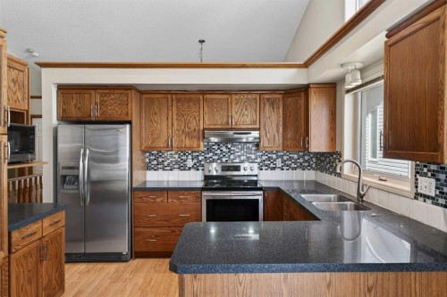 35 Douglasview Park Se, Calgary, AB - Indoor Photo Showing Kitchen With Double Sink With Upgraded Kitchen