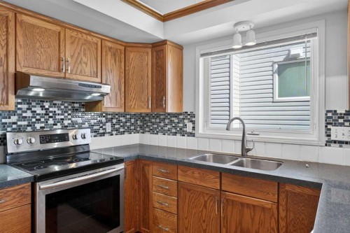 35 Douglasview Park Se, Calgary, AB - Indoor Photo Showing Kitchen With Double Sink