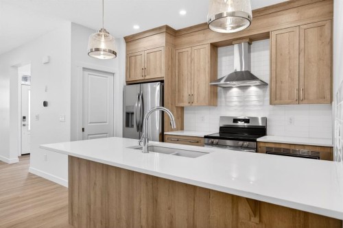 338 Alpine Boulevard Sw, Calgary, AB - Indoor Photo Showing Kitchen With Double Sink With Upgraded Kitchen