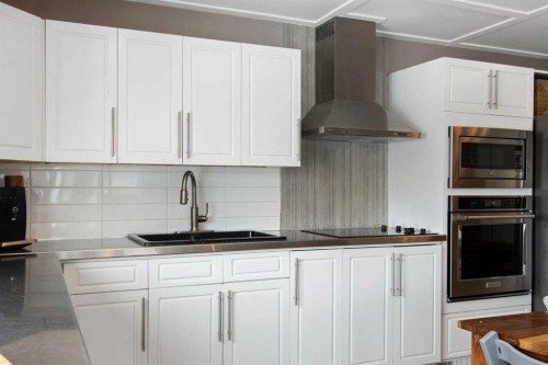 9828 Avalon Road Se, Calgary, AB - Indoor Photo Showing Kitchen With Double Sink