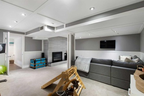 9828 Avalon Road Se, Calgary, AB - Indoor With Fireplace