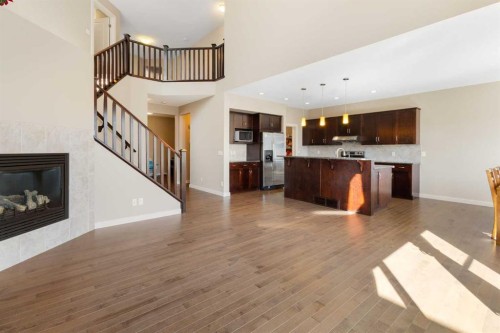 91 Panamount Common Nw, Calgary, AB - Indoor With Fireplace