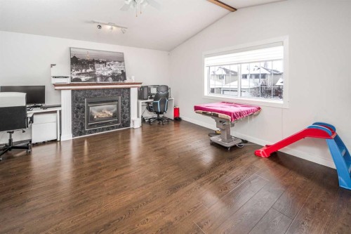 125 Coventry Crescent Ne, Calgary, AB - Indoor With Fireplace