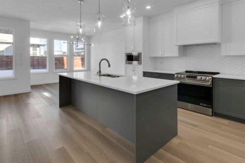 137 Copperhead Road Se, Calgary, AB - Indoor Photo Showing Kitchen With Upgraded Kitchen