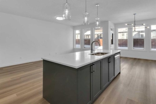 137 Copperhead Road Se, Calgary, AB - Indoor Photo Showing Kitchen With Double Sink