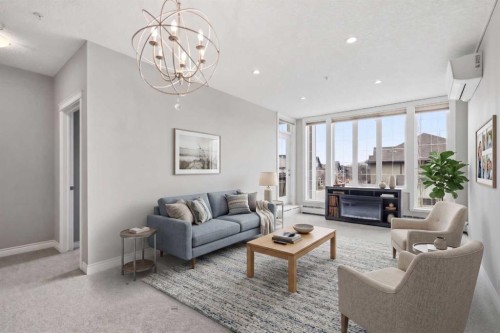 207-39 Quarry Gate Se, Calgary, AB - Indoor Photo Showing Living Room