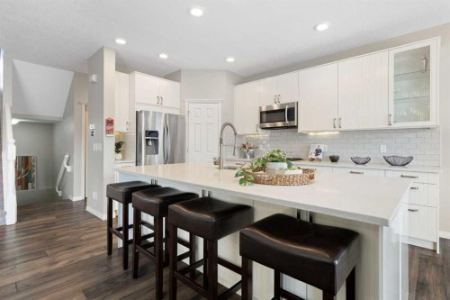 71 Chaparral Grove Se, Calgary, AB - Indoor Photo Showing Kitchen With Stainless Steel Kitchen With Upgraded Kitchen
