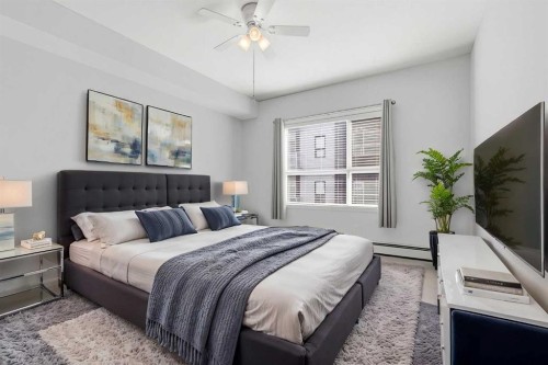 204-4150 Seton Drive Se, Calgary, AB - Indoor Photo Showing Bedroom