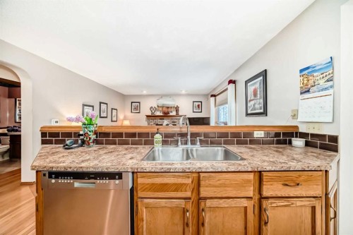 219 Hawkstone Close Nw, Calgary, AB - Indoor Photo Showing Kitchen With Double Sink