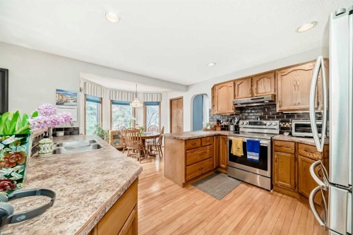 219 Hawkstone Close Nw, Calgary, AB - Indoor Photo Showing Kitchen With Double Sink