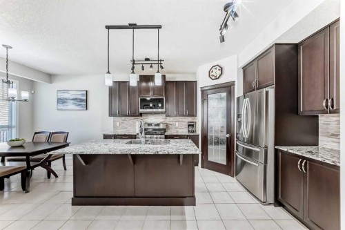795 New Brighton Drive Se, Calgary, AB - Indoor Photo Showing Kitchen With Stainless Steel Kitchen With Upgraded Kitchen
