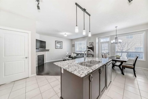 795 New Brighton Drive Se, Calgary, AB - Indoor Photo Showing Kitchen With Double Sink With Upgraded Kitchen