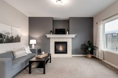29 Sage Valley Circle Nw, Calgary, AB - Indoor Photo Showing Living Room With Fireplace