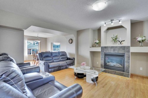 75 Taralea Crescent Ne, Calgary, AB - Indoor Photo Showing Living Room With Fireplace