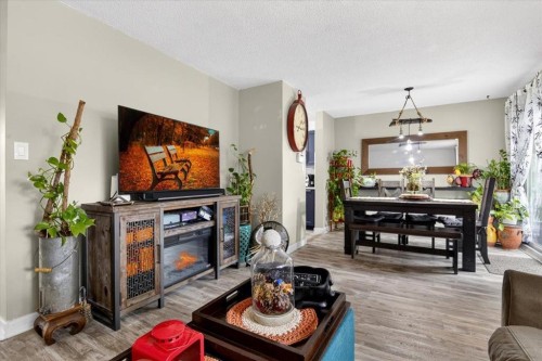256 Callingwood Place Nw, Edmonton, AB - Indoor Photo Showing Living Room With Fireplace