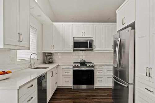 16 Douglasview Park Se, Calgary, AB - Indoor Photo Showing Kitchen With Upgraded Kitchen