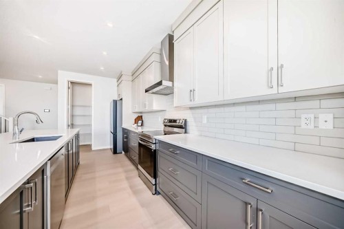 396 Herron Landing Ne, Calgary, AB - Indoor Photo Showing Kitchen With Upgraded Kitchen