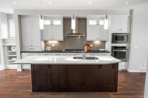 2427 22A Street Nw, Calgary, AB - Indoor Photo Showing Kitchen With Double Sink With Upgraded Kitchen