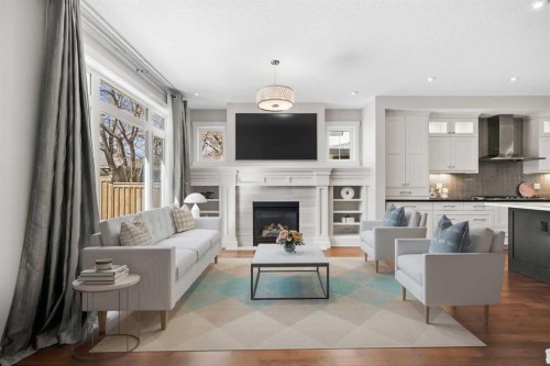 2427 22A Street Nw, Calgary, AB - Indoor Photo Showing Other Room With Fireplace
