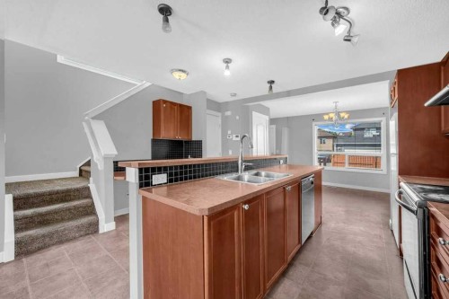 9219 Saddlebrook Drive Ne, Calgary, AB - Indoor Photo Showing Kitchen With Double Sink