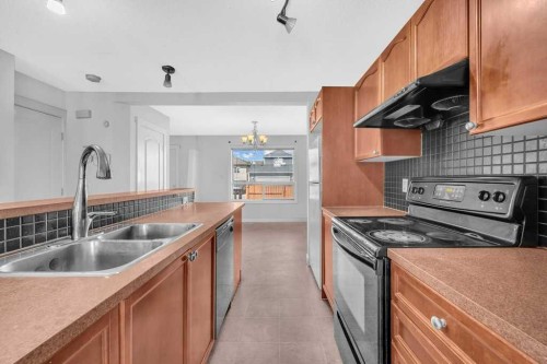 9219 Saddlebrook Drive Ne, Calgary, AB - Indoor Photo Showing Kitchen With Double Sink