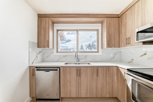 4327 38 Street Ne, Calgary, AB - Indoor Photo Showing Kitchen With Double Sink