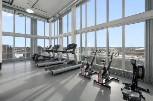 1503-450 8 Avenue Se, Calgary, AB - Indoor Photo Showing Gym Room