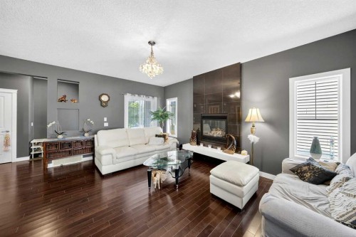 168 Cranford Drive Se, Calgary, AB - Indoor Photo Showing Living Room With Fireplace
